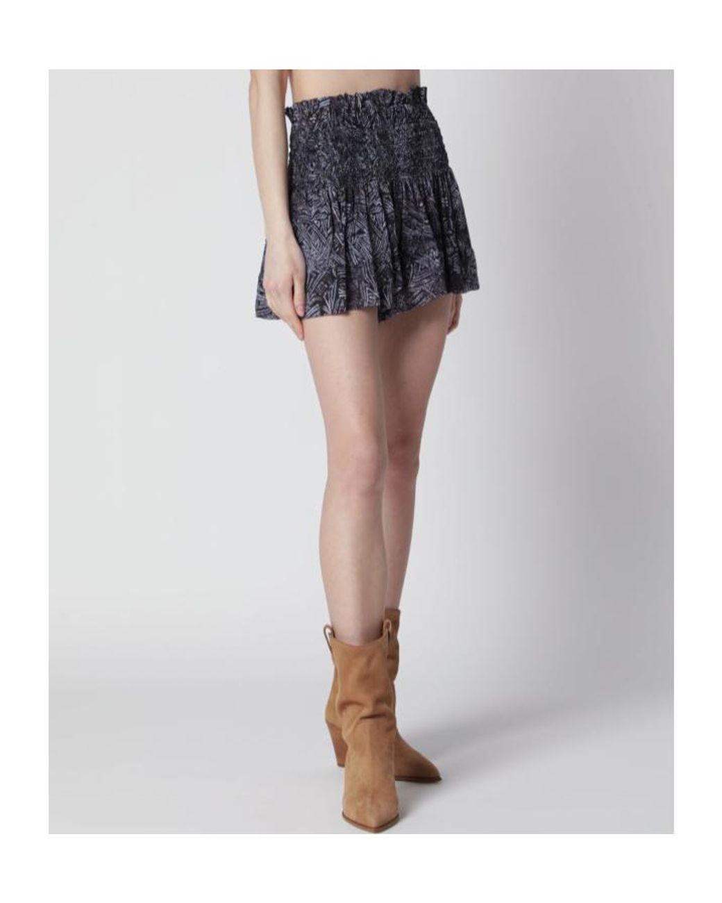 Isabel Marant Blue Printed Ruffled Shorts
