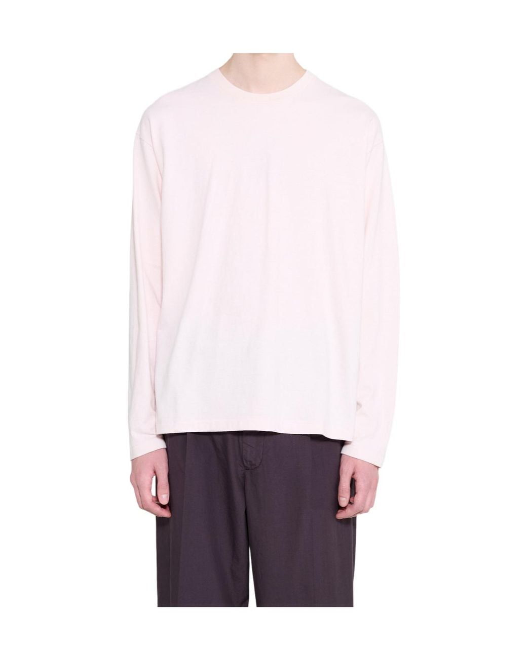 Auralee Pink Long-Sleeve T-Shirt for men