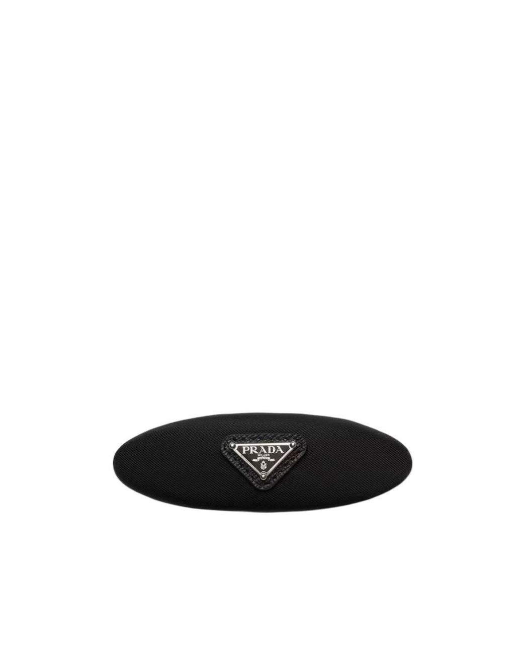 Prada Black Triangle-Logo Hair Clip