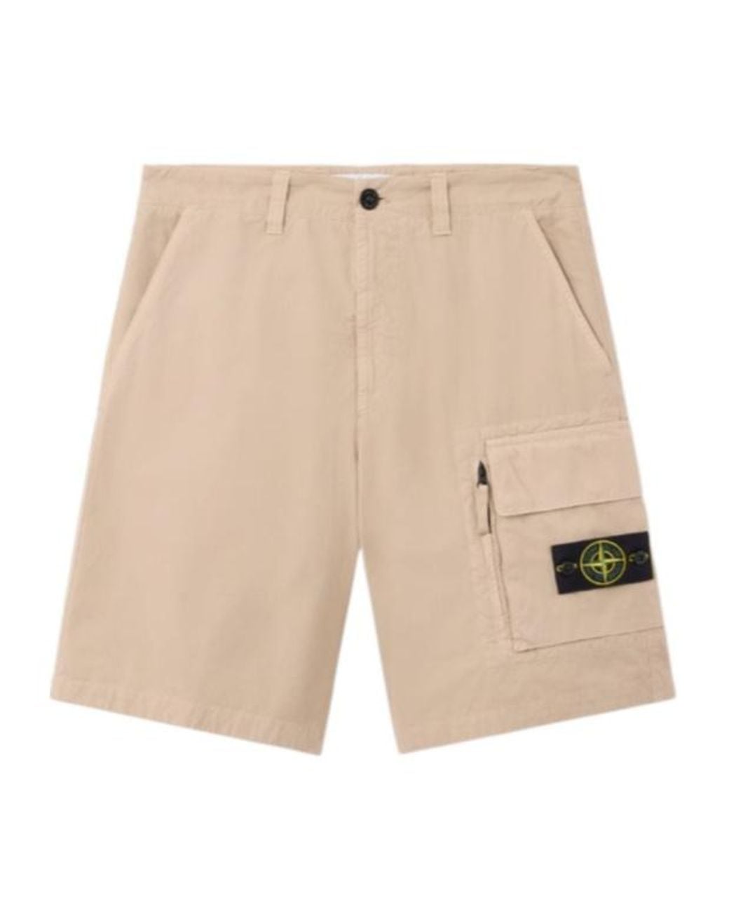 Stone Island Natural Logo Patch Cargo Shorts for men