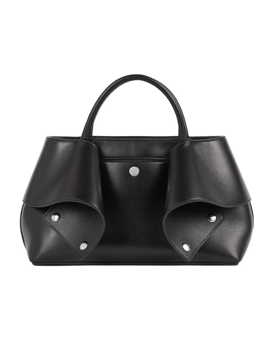 Totême Black Totême Foldover Detailed Small Tote Bag