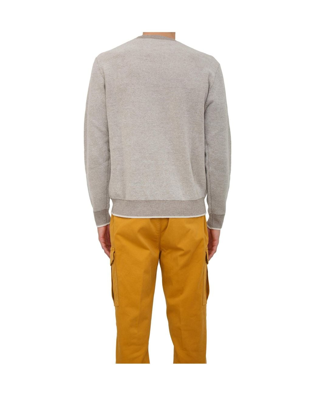 Peserico Natural Ribbed-Trim Sweater for men