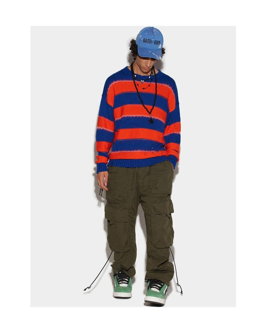DSquared² Green Cotton Blend Cargo Pants for men
