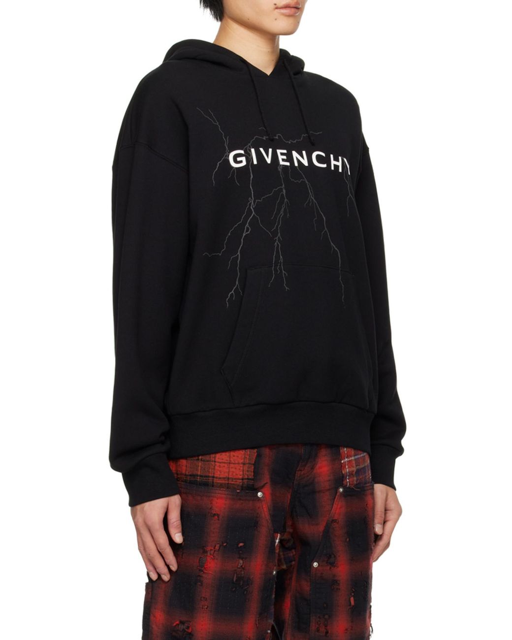 Givenchy Blue Logo Printed Drawstring Hoodie for men