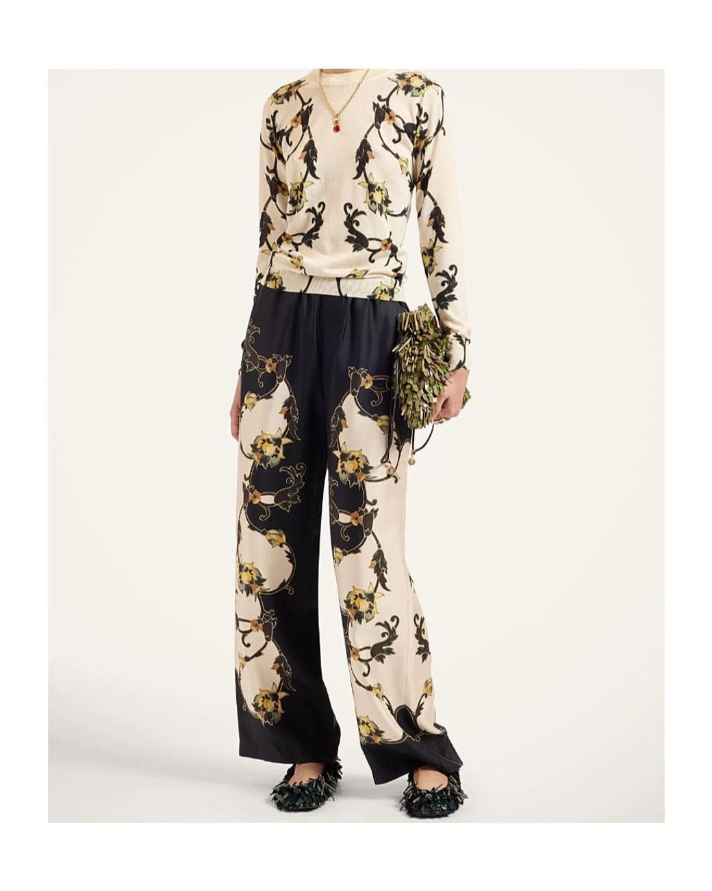 LaDoubleJ Multicolor Silky Crew-Neck Sweater
