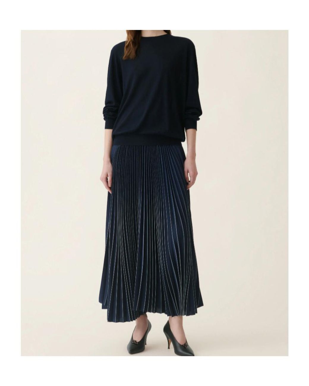 Fabiana Filippi Blue Pleated Maxi Skirt