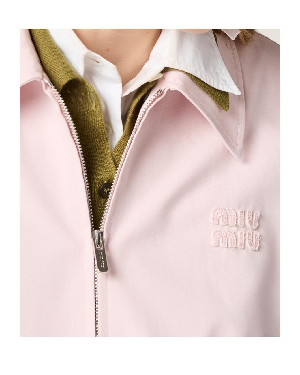 Miu Miu Pink Poplin Blouson Jacket