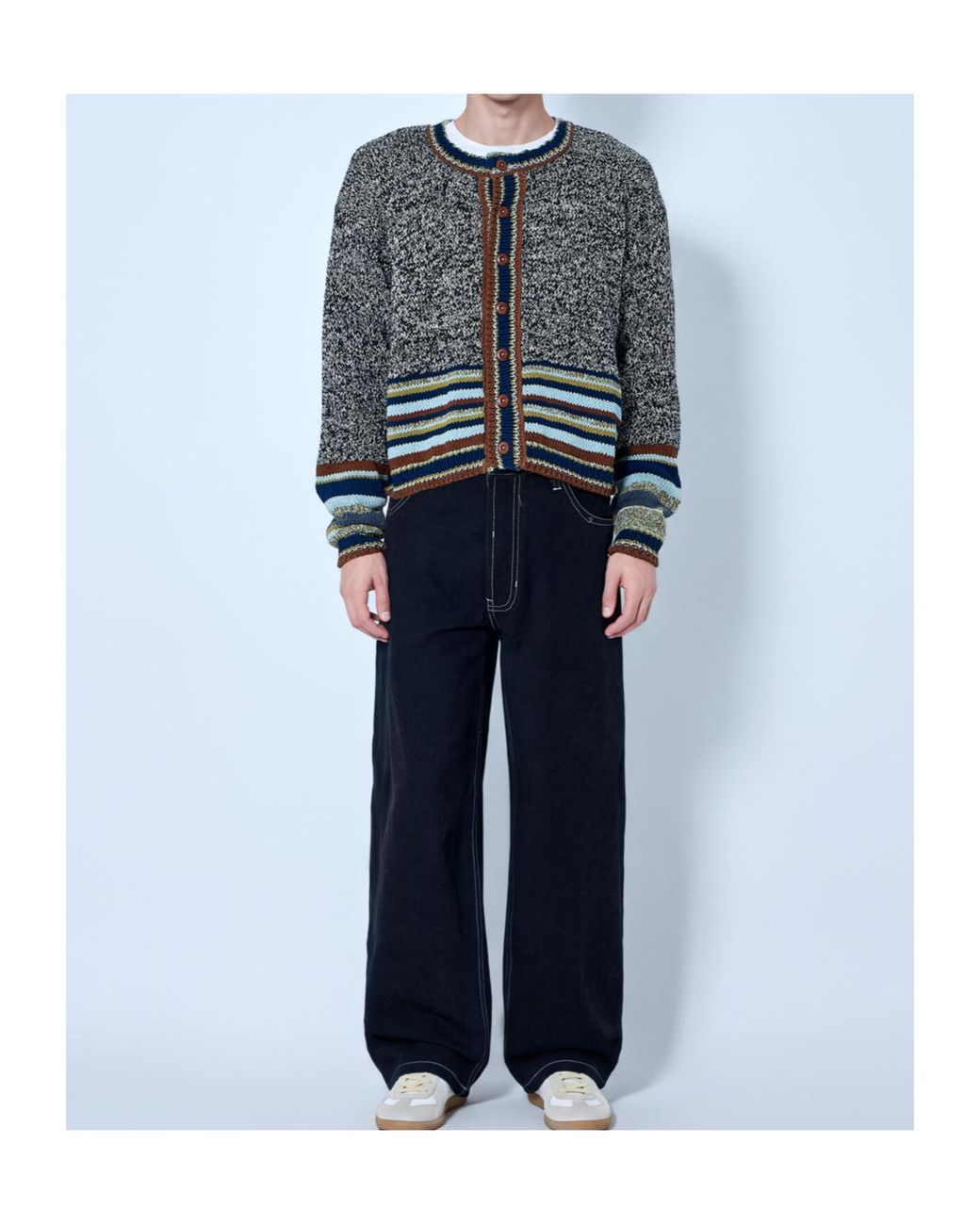 STORY mfg. Blue Long-Sleeve Knit Cardigan for men