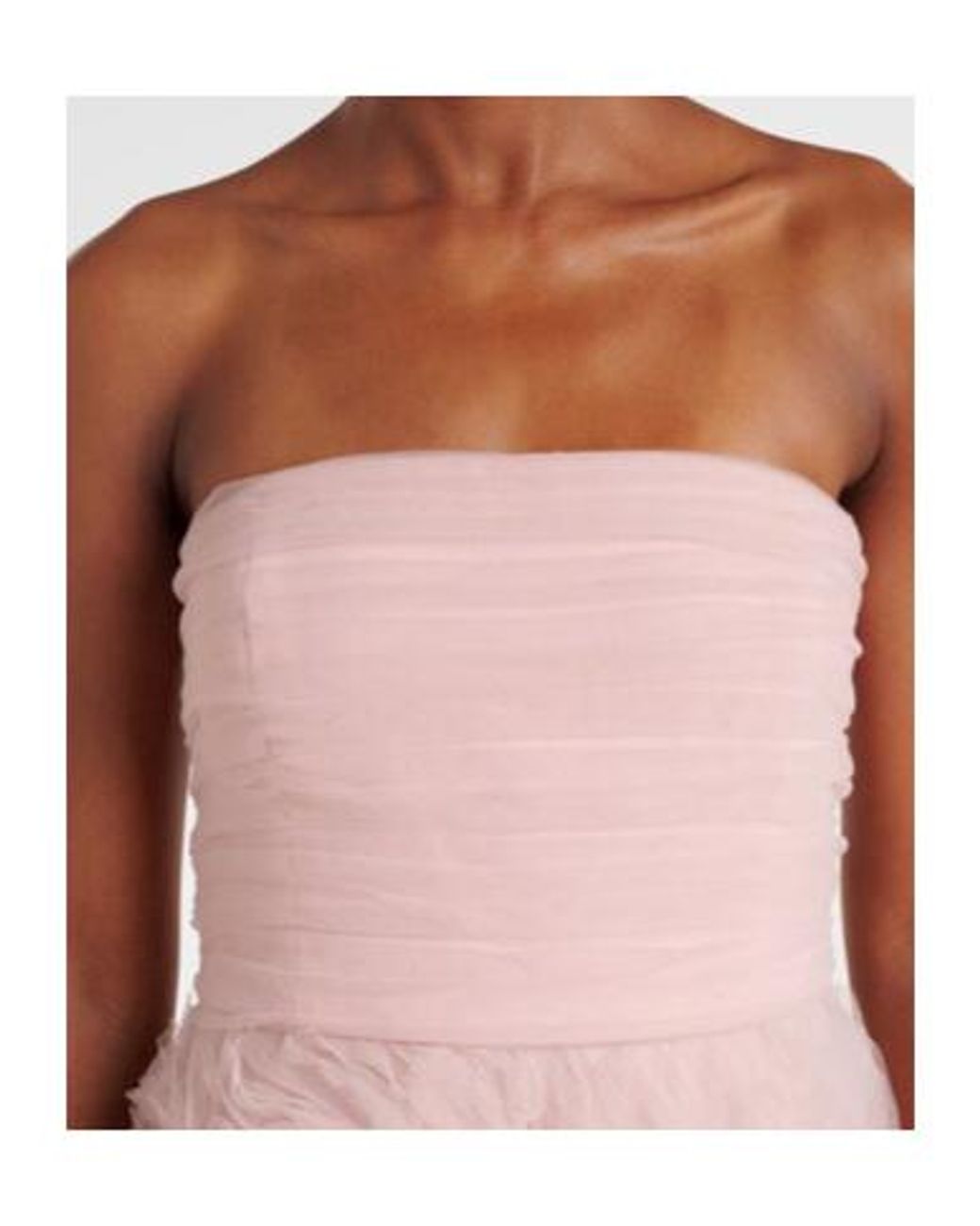 Rebecca Vallance Pink Strapless Tulle Gown