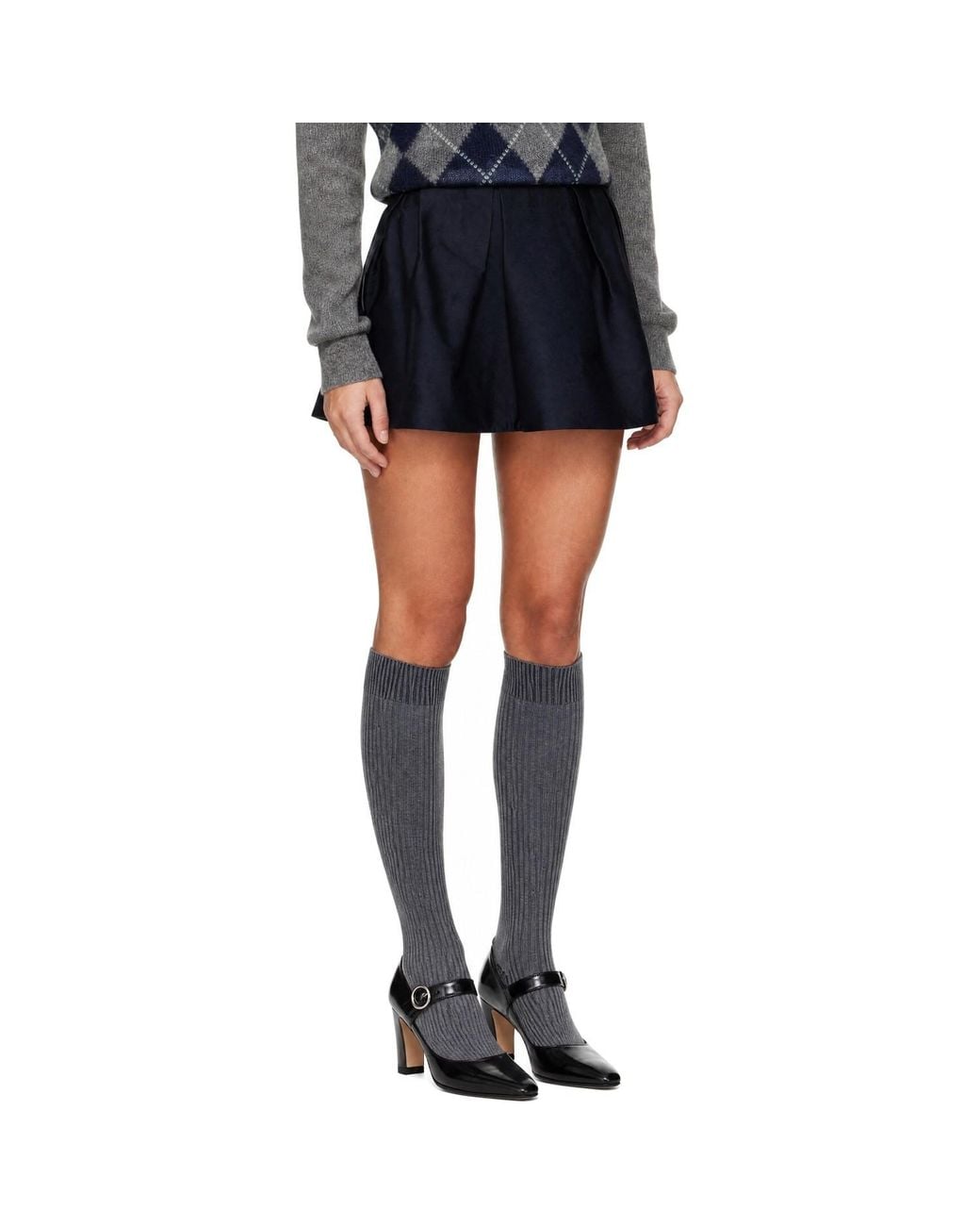 ShuShu/Tong Blue Pleated Mini Skirt