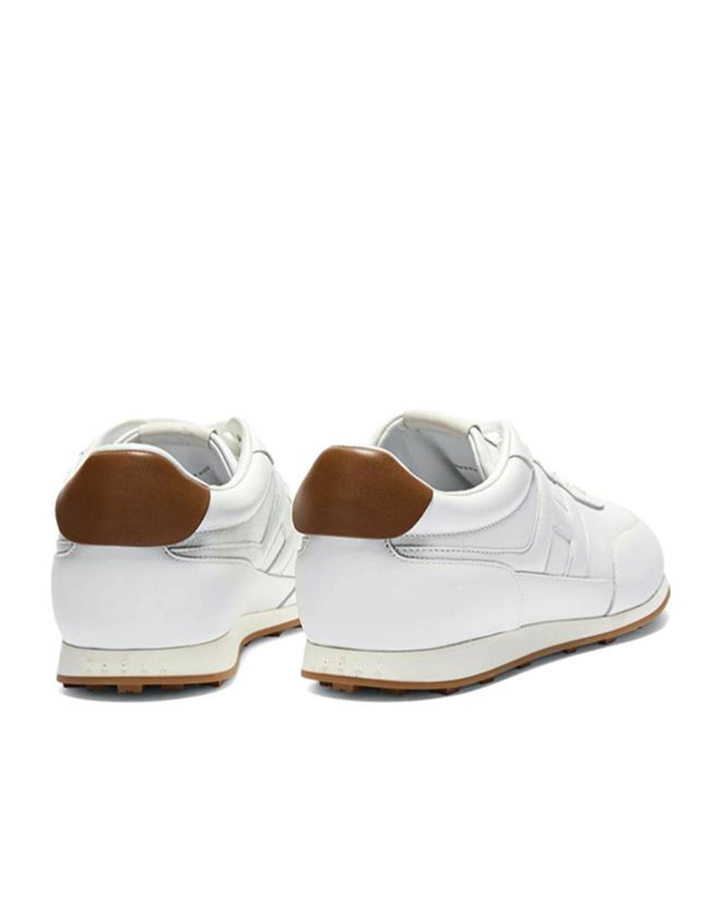 Hogan White Logo-Patch Leather Sneakers for men