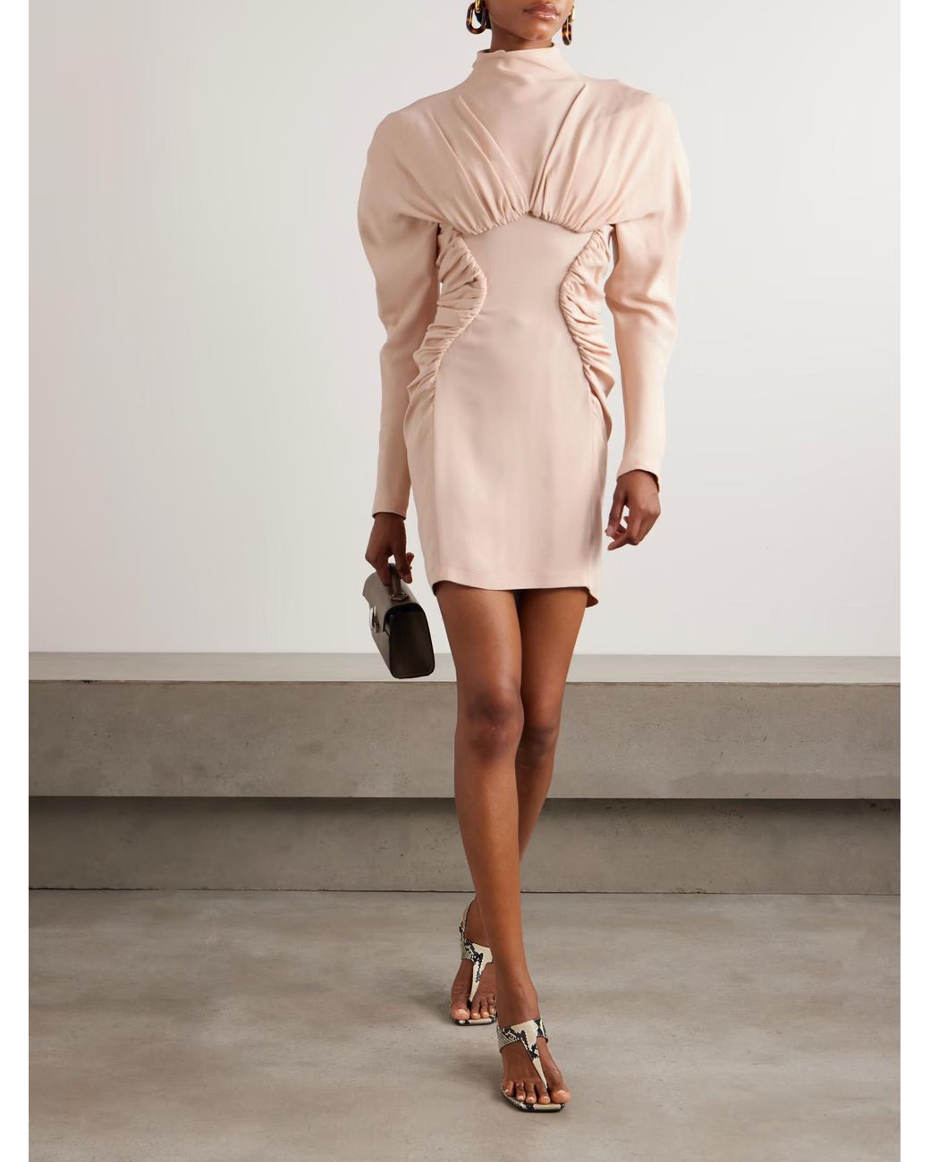 Stella McCartney Pink Pleated Crepe Mini Dress