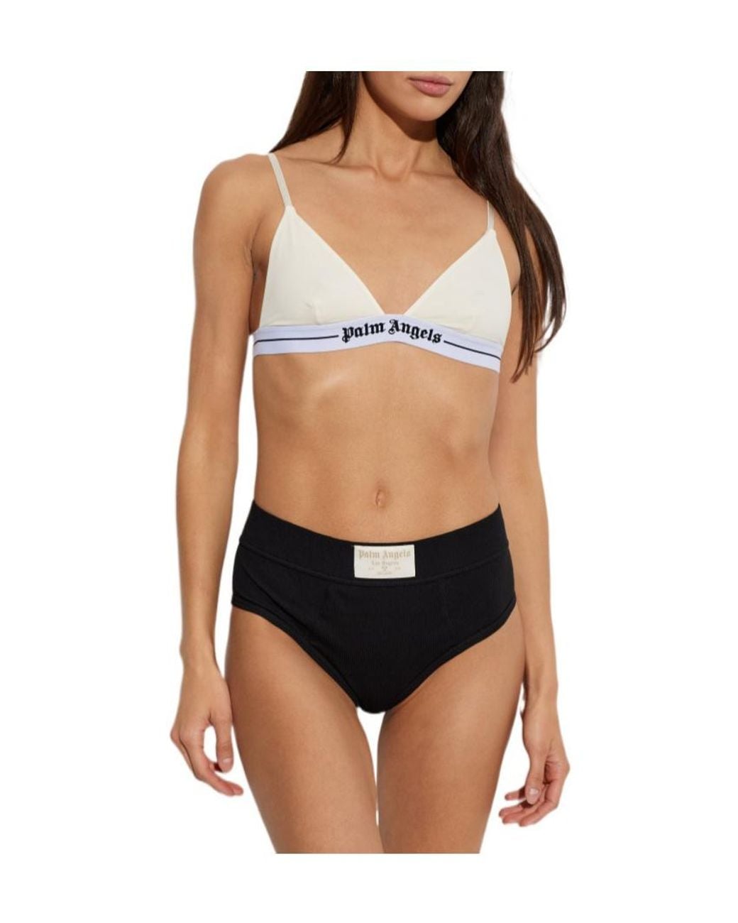 Palm Angels White Cotton Bra