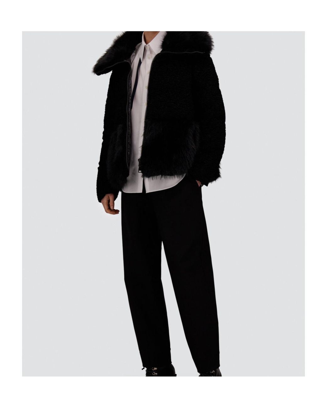 Herno Black Tocco Astrakhan Effect Hooded Jacket