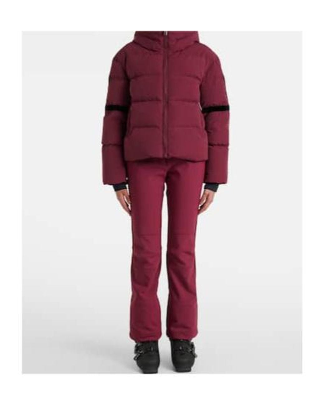 Fusalp Red Barsy Velvet-Trimmed Down Ski Jacket