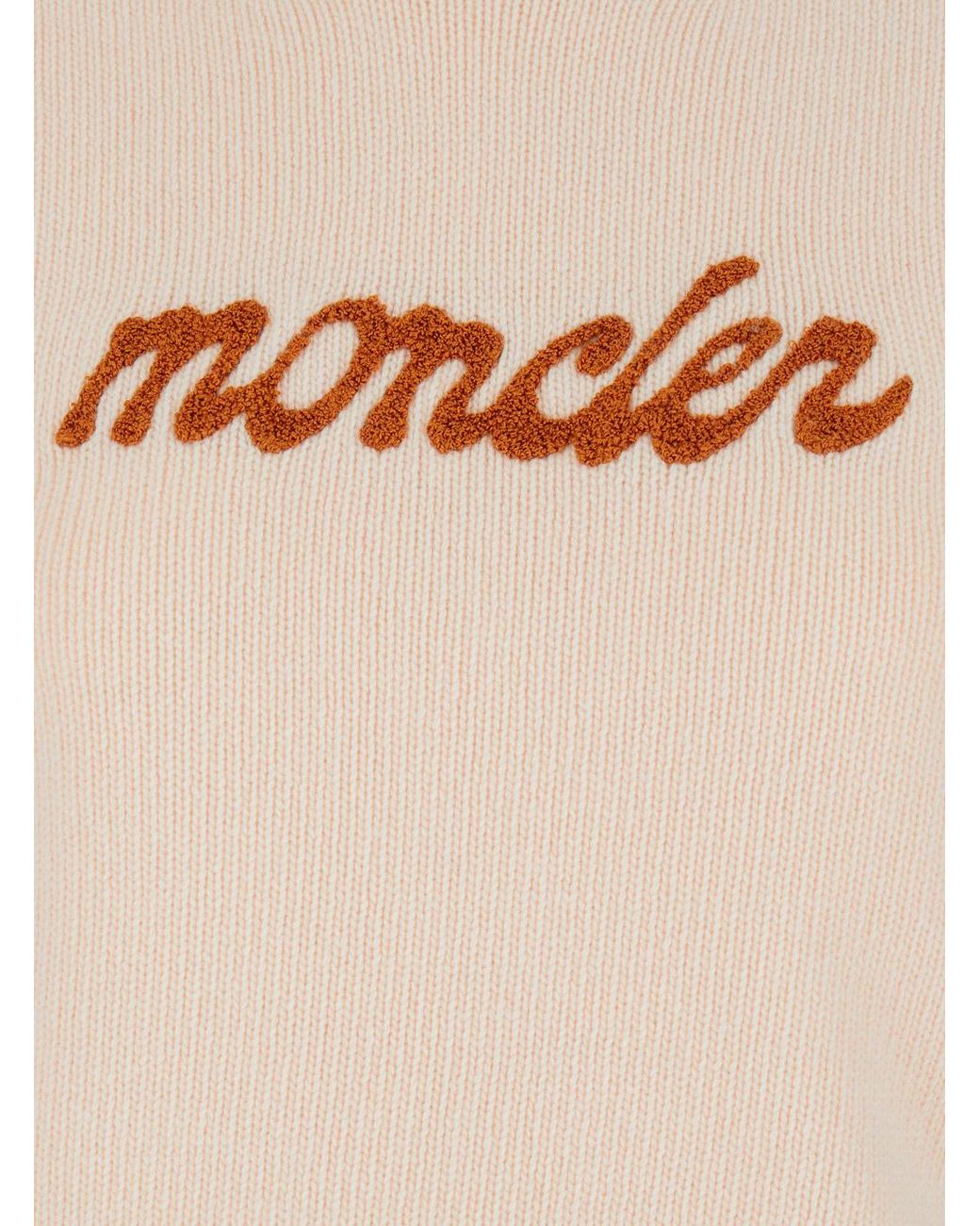 Moncler Pink Logo Detailed Crewneck Jumper