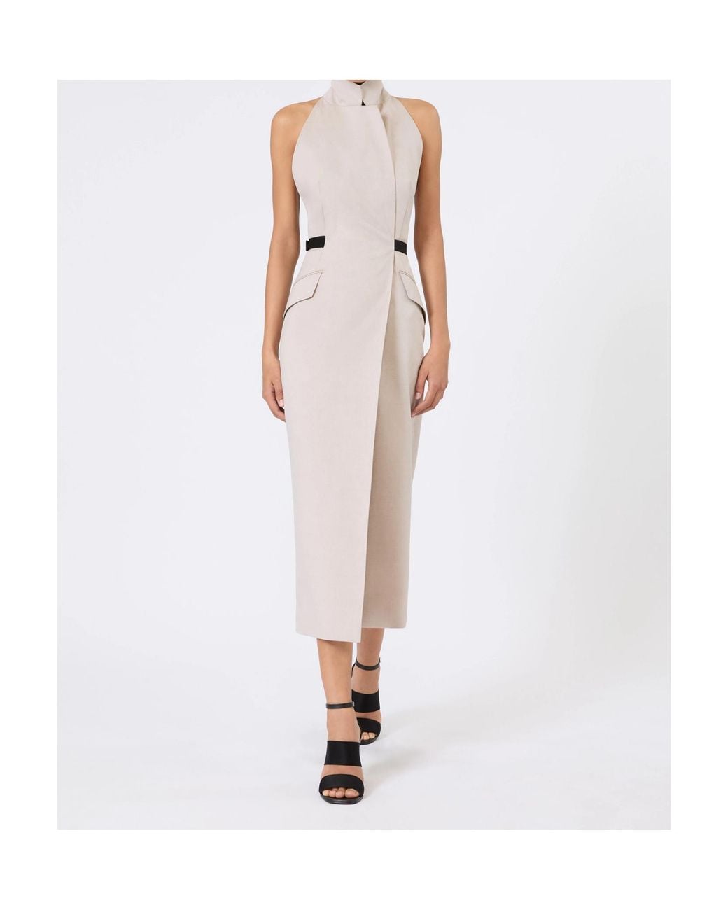 Max Mara White Cime Halterneck Midi Dress
