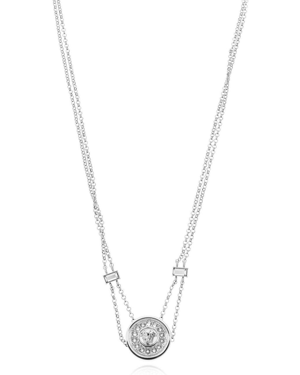 Versace White Bright Medusa Embellished Necklace