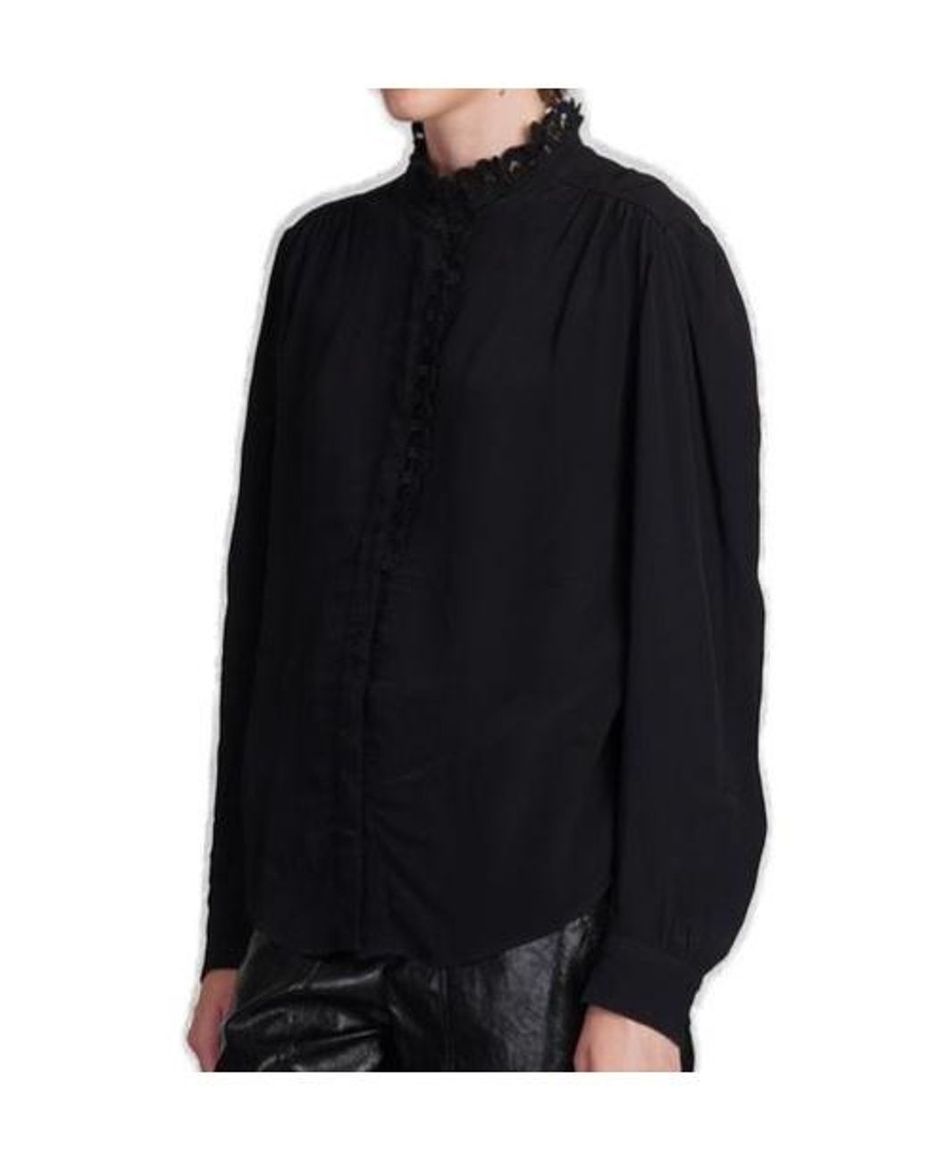 Isabel Marant Black Isabel Marant Étoile Estela Broderie Anglaise Trim Buttoned Shirt