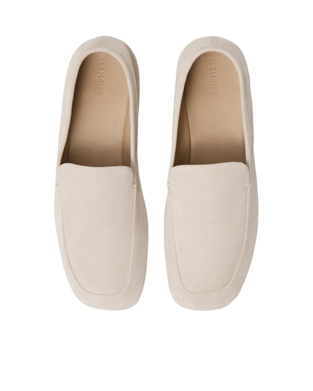 Lemaire White Slip On Flat Loafers for men