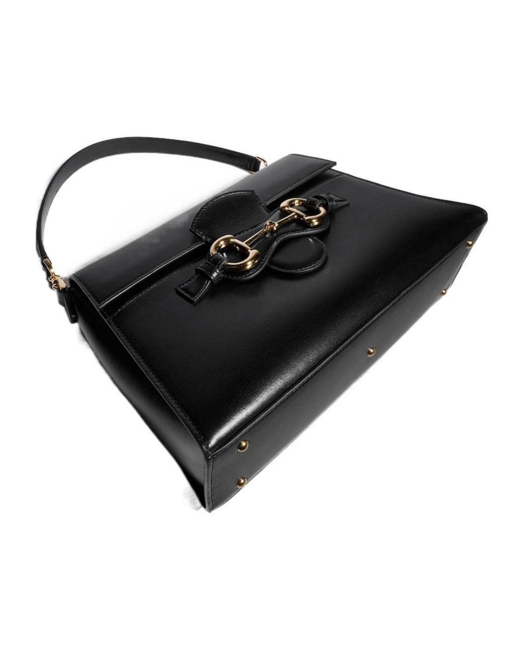 Gucci Black Horsebit Duomo Medium Top Handle Bag
