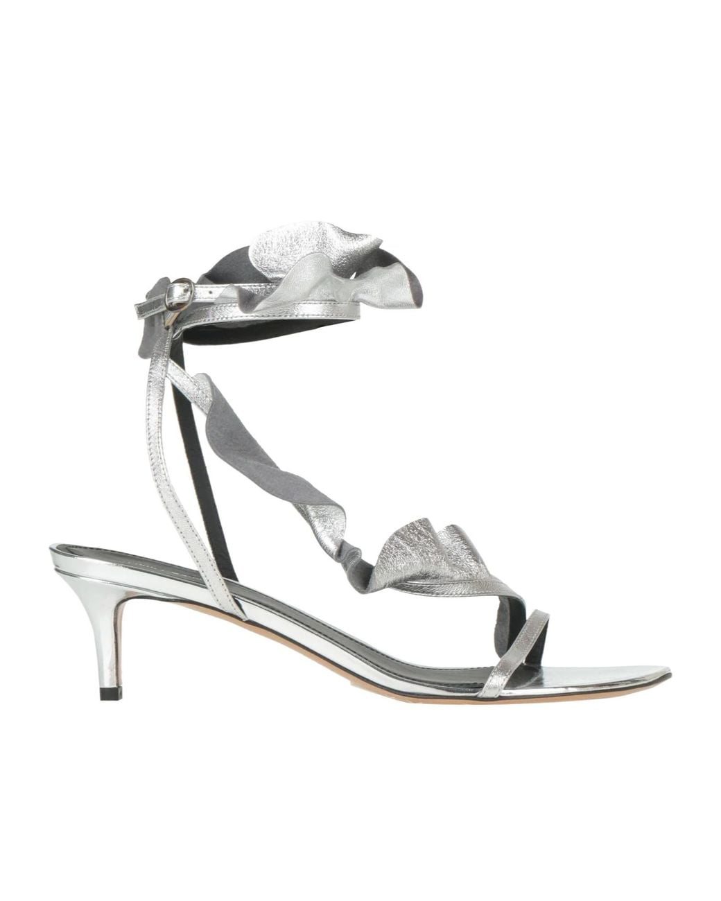 Isabel Marant White Round-Toe Leather Sandals