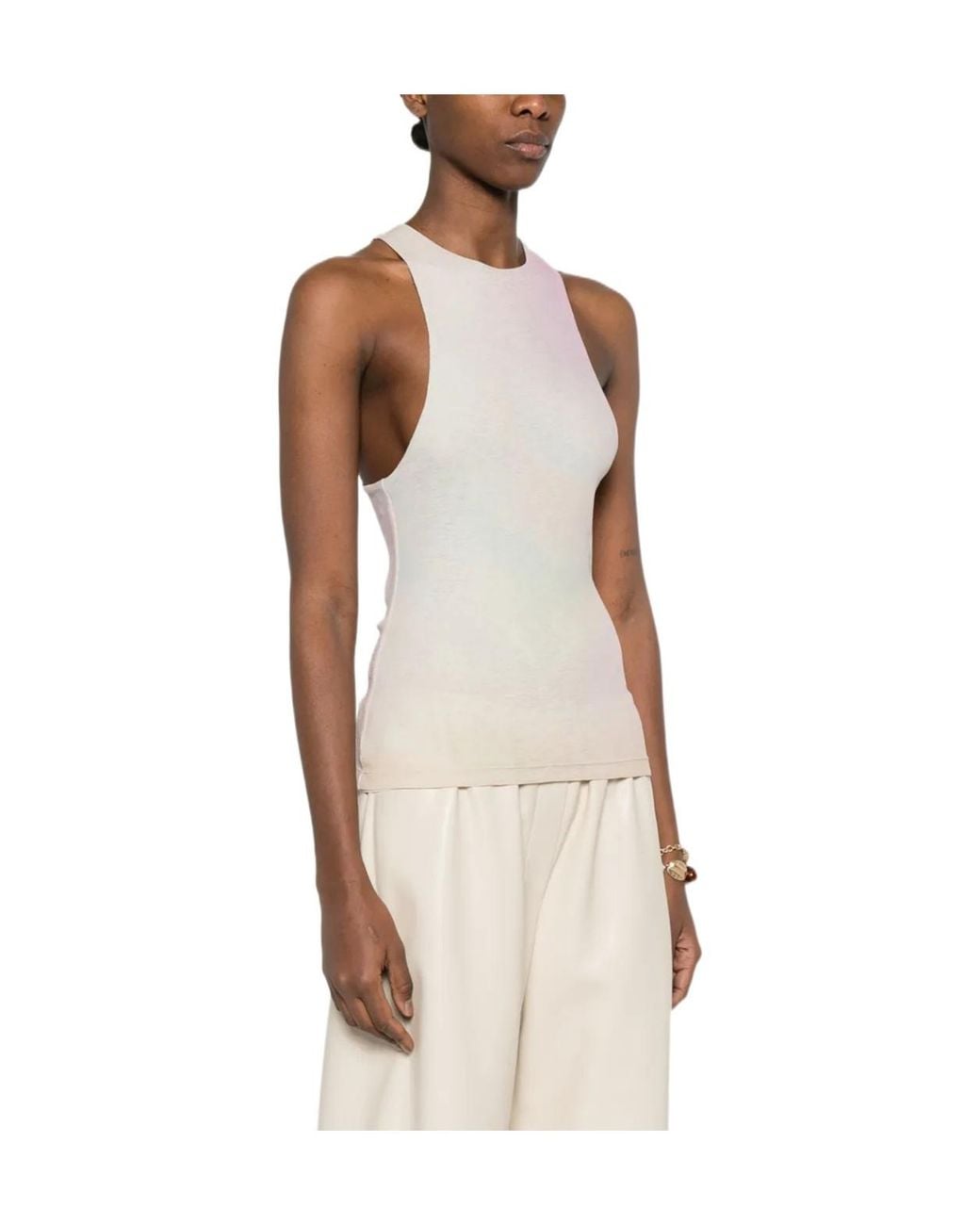 Nanushka White Racerback Tank Top