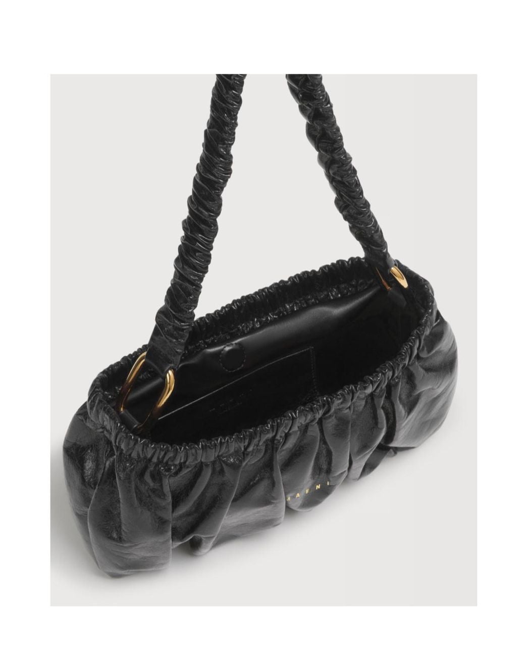 Marni Black Ruched Handle Shoulder Bag