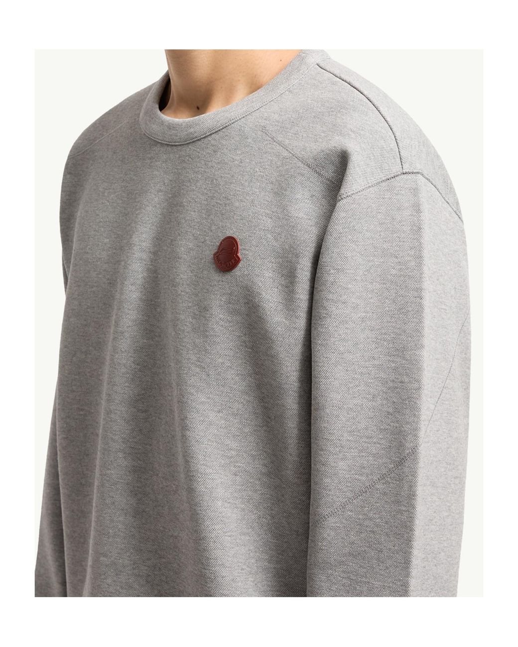 Moncler Gray Logo Patch Sweatshirt for men