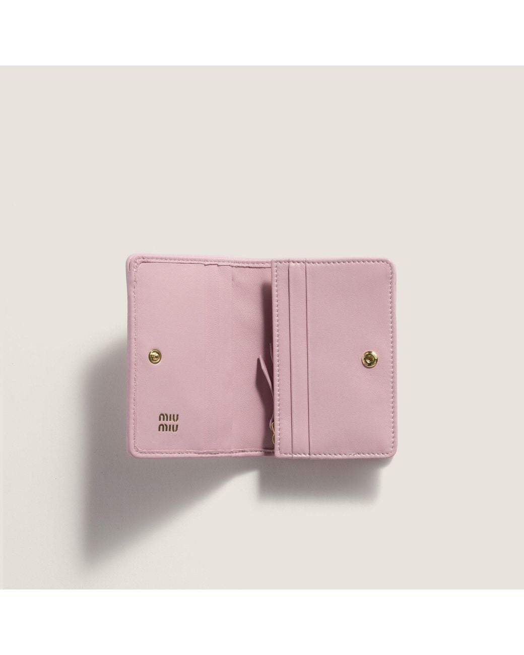 Miu Miu Pink Small Matelassé Nappa Leather Wallet