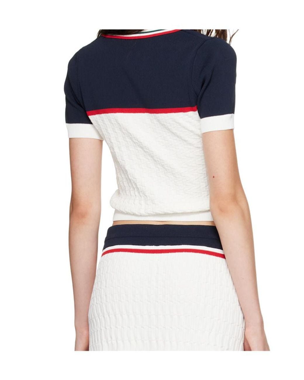 Casablanca White Tennis Color-Blocked Viscose-Blend Polo Shirt