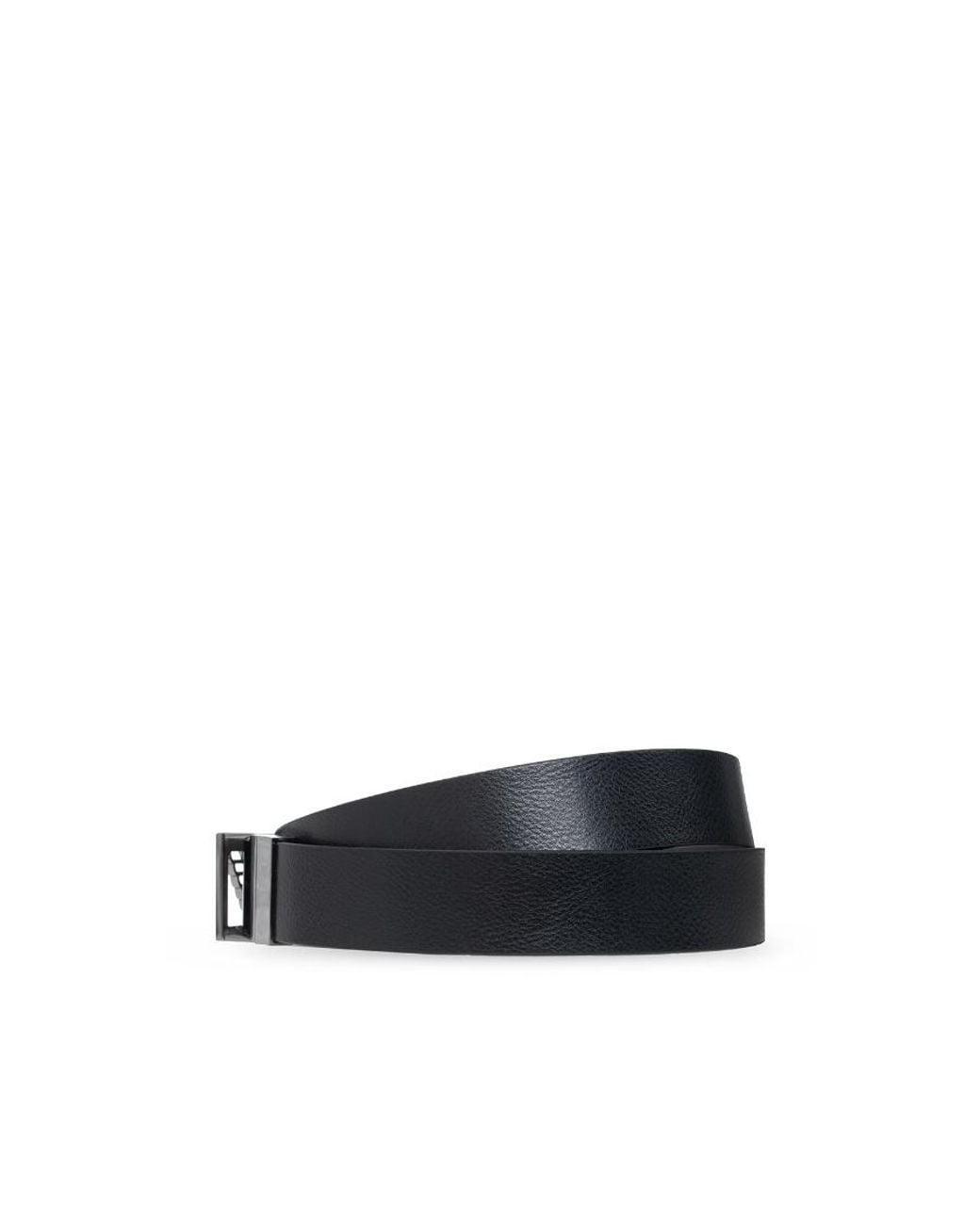 Emporio Armani White Logo-Buckle Detailed Belt for men