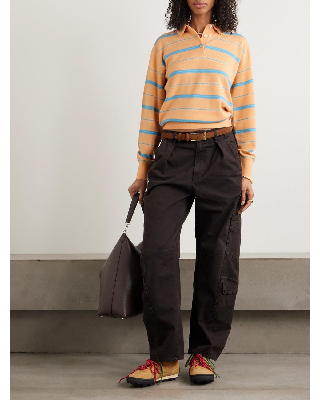 Guest In Residence Yellow Striped Polo Shirt