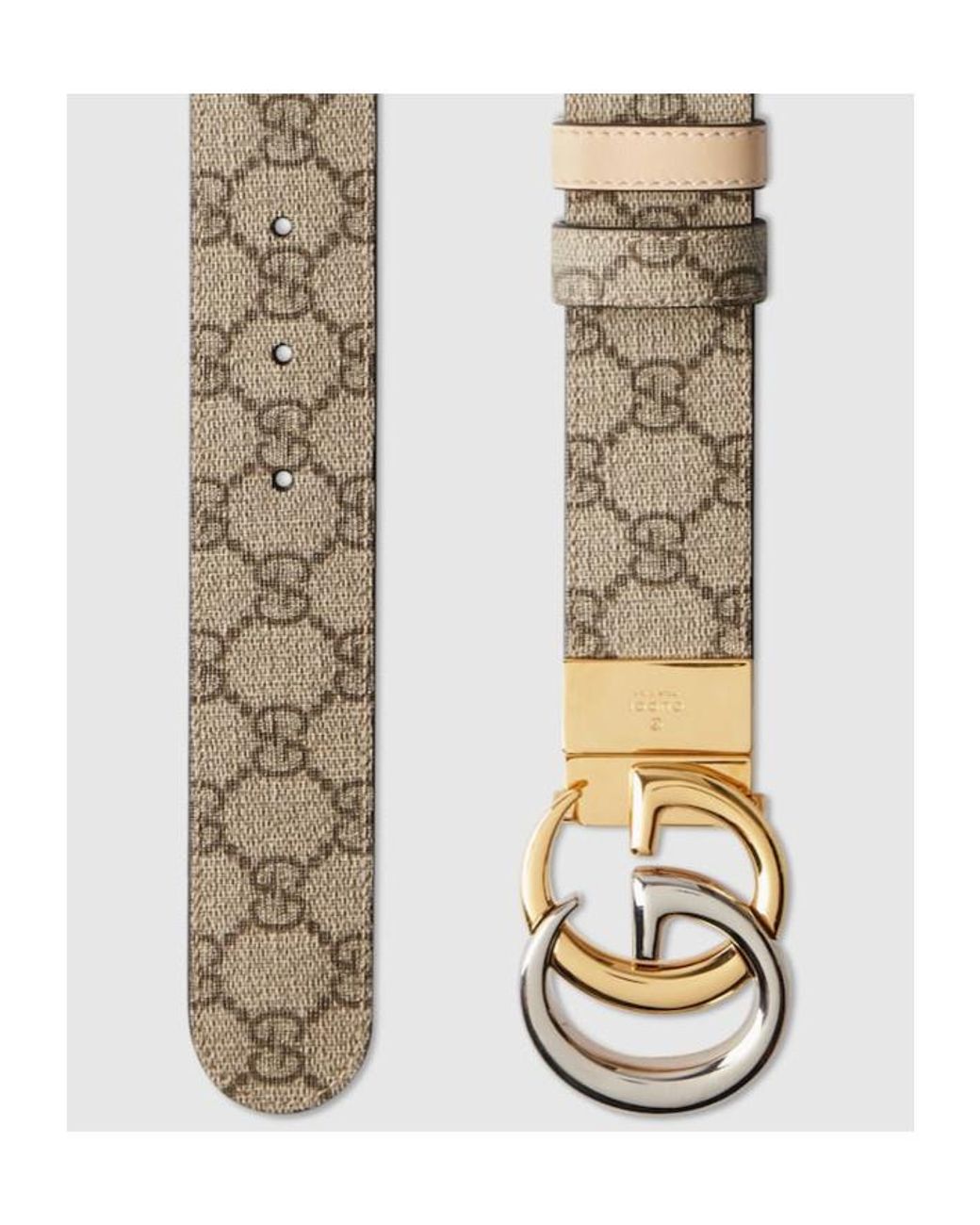 Gucci White Gg Supreme Belt