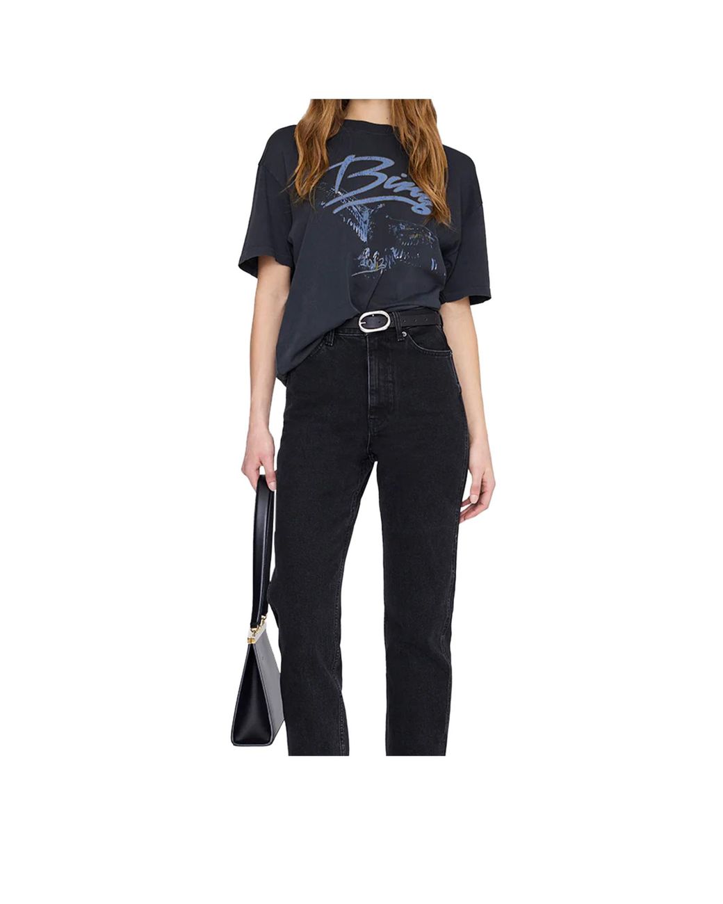 Anine Bing Black Kent Graphic T-Shirts