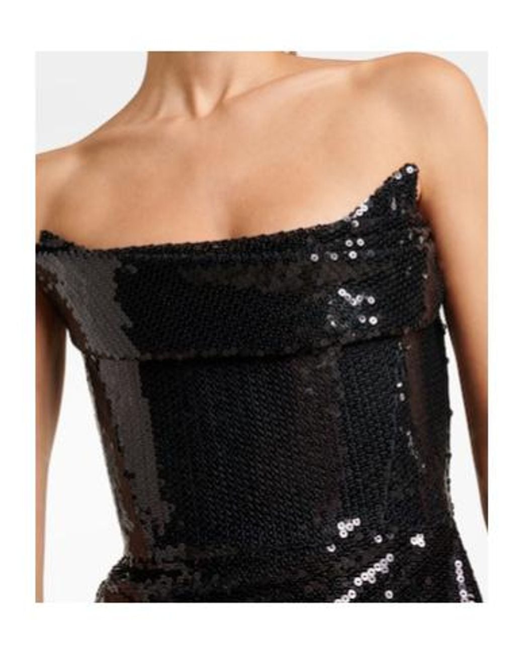 Alex Perry Black Sequined Bustier Dress