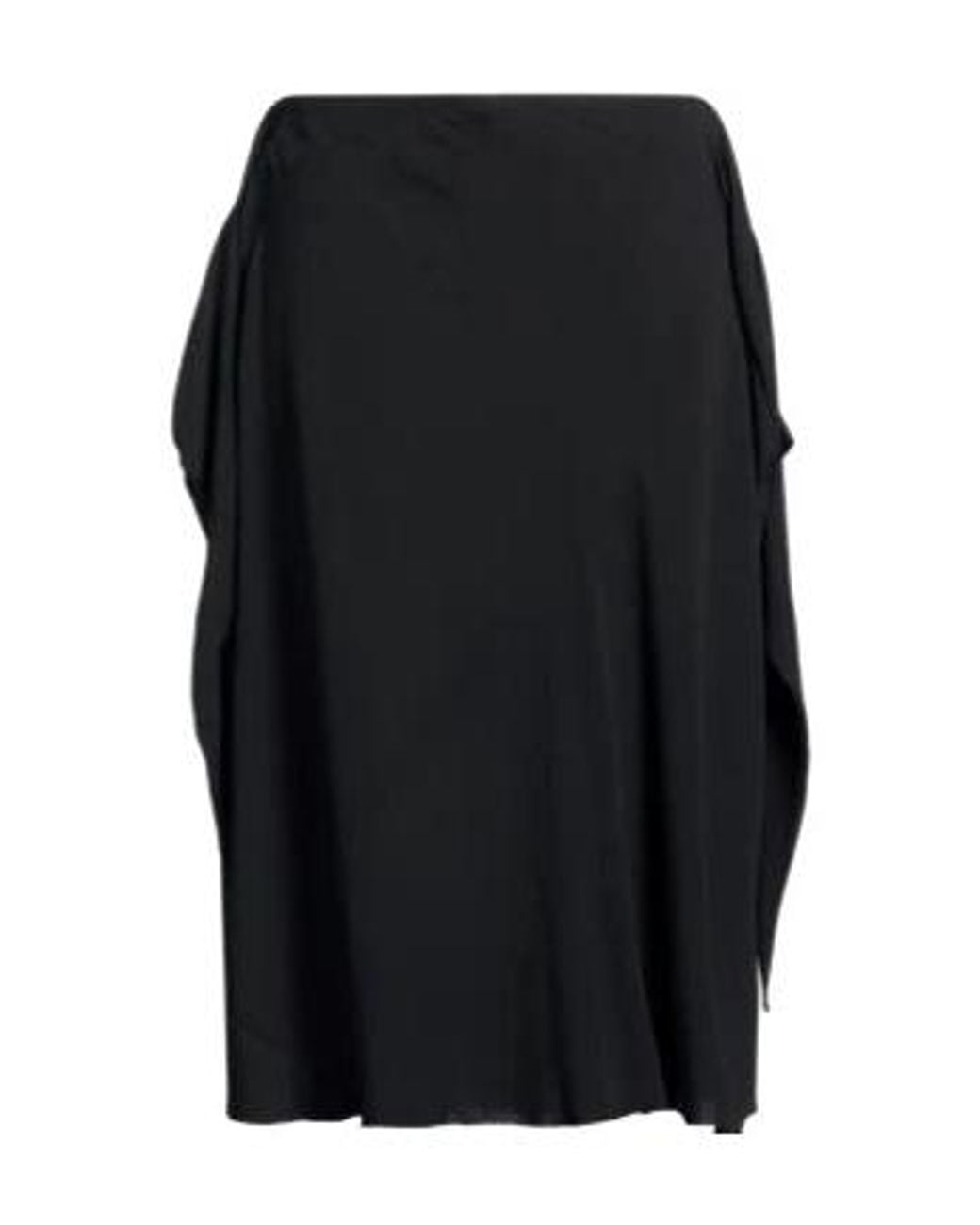 Rick Owens Black Simple Solid-Color Chiffon Dress