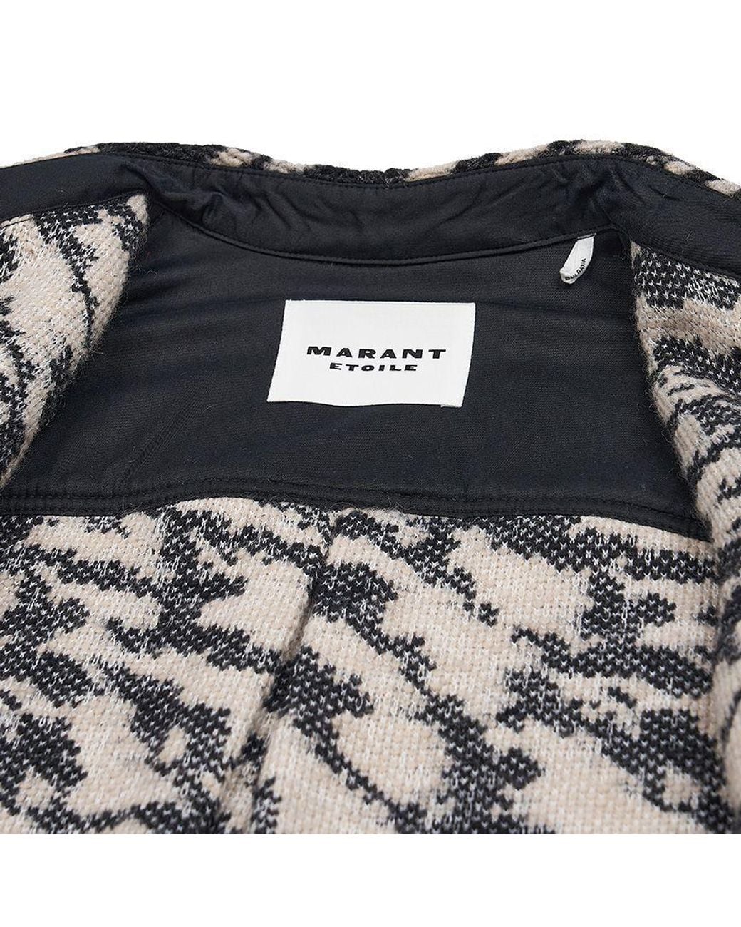 Isabel Marant Black Isabel Marant Étoile Fontizi Patterned Buttoned Coat