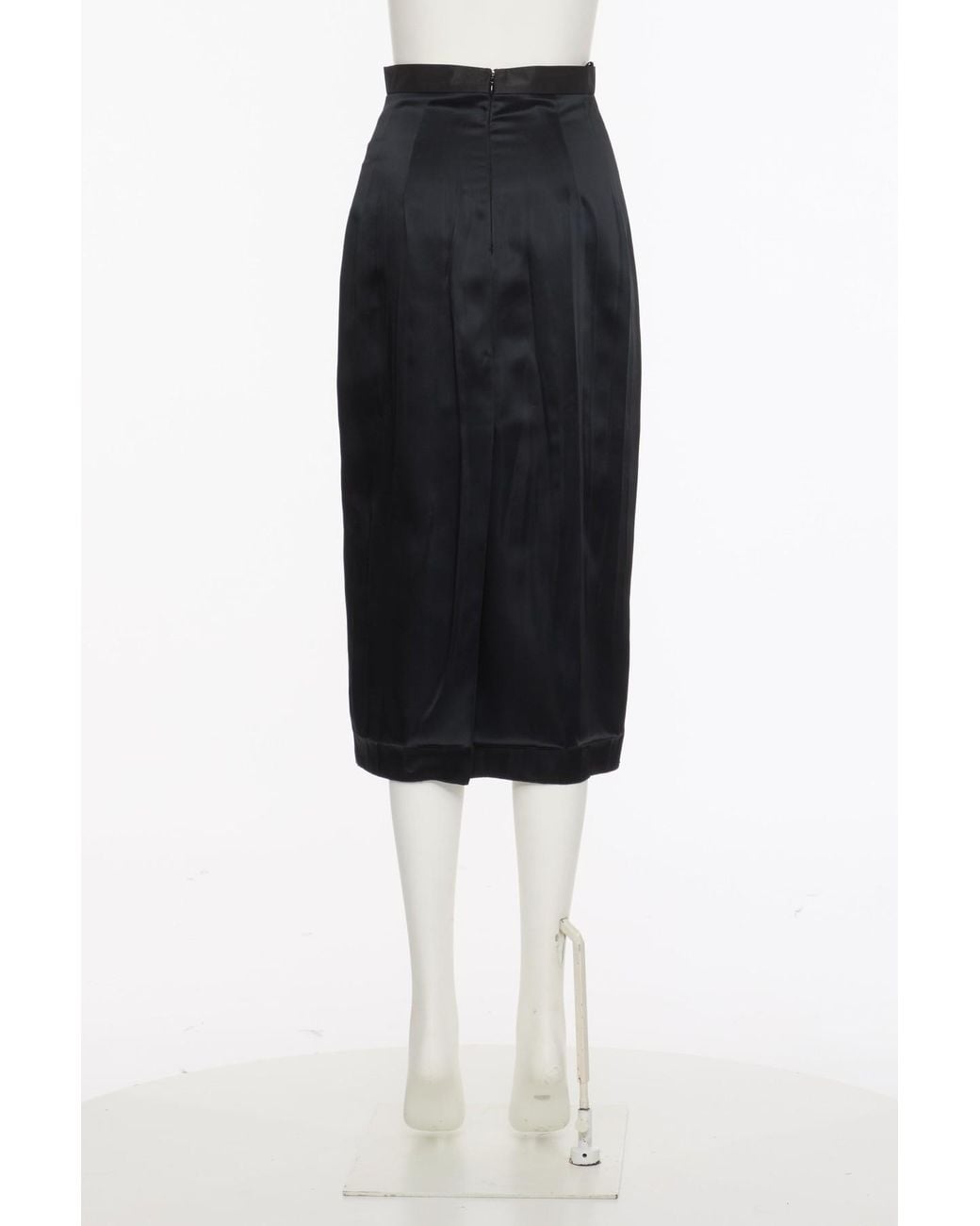 Valentino Black Bow-Detail Satin Midi Skirt