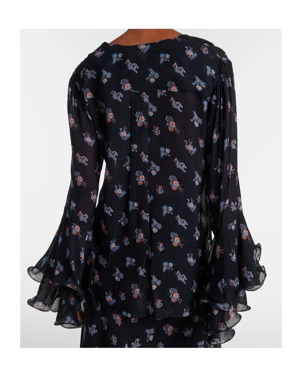 Dorothee Schumacher Blue Floral Georgette Cover-Up