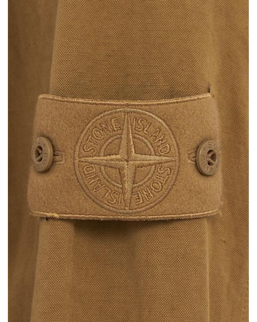 Stone Island Brown Cotton And Linen Shirt for men