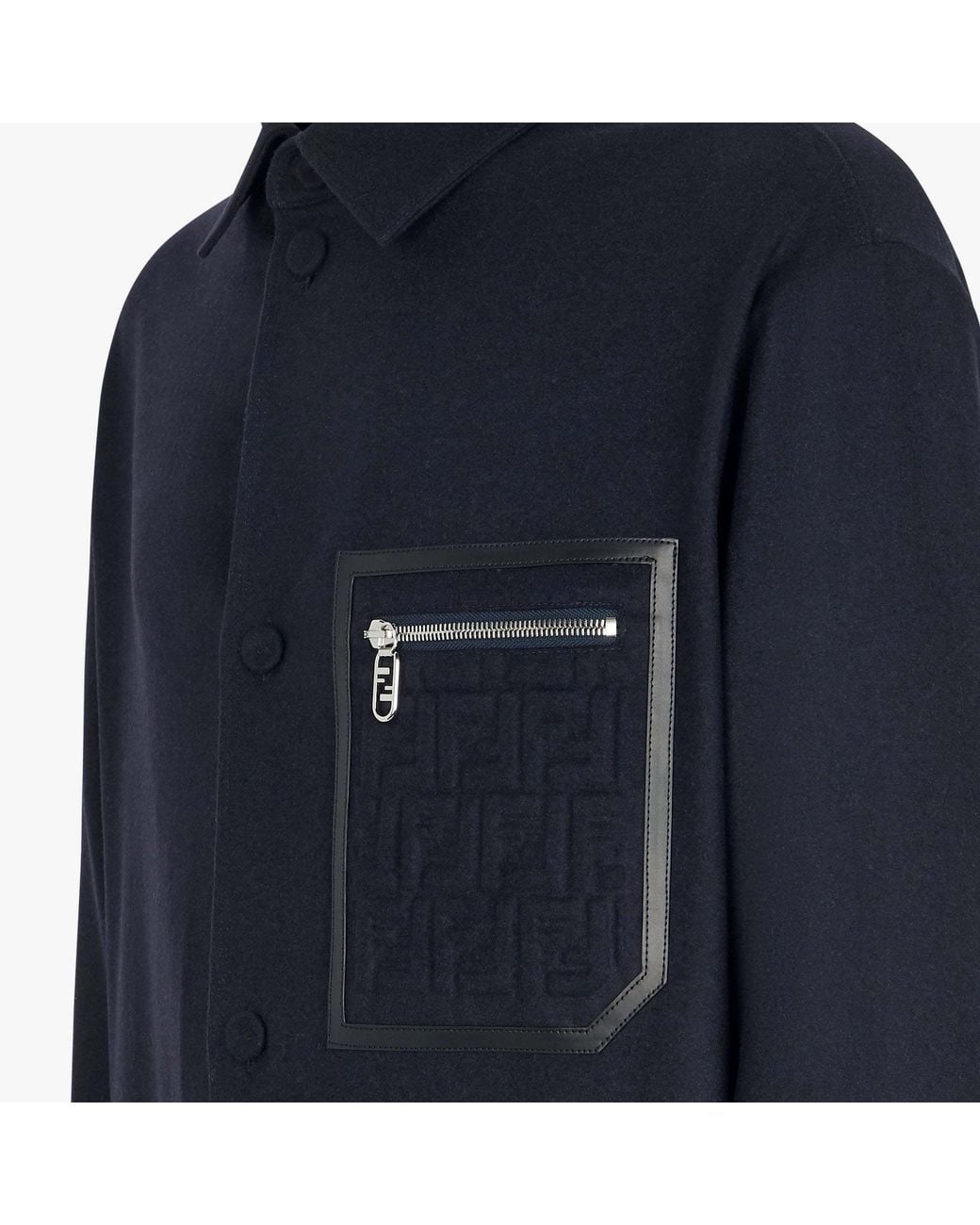 Fendi Blue Logo Embossed Go-To Jacket for men