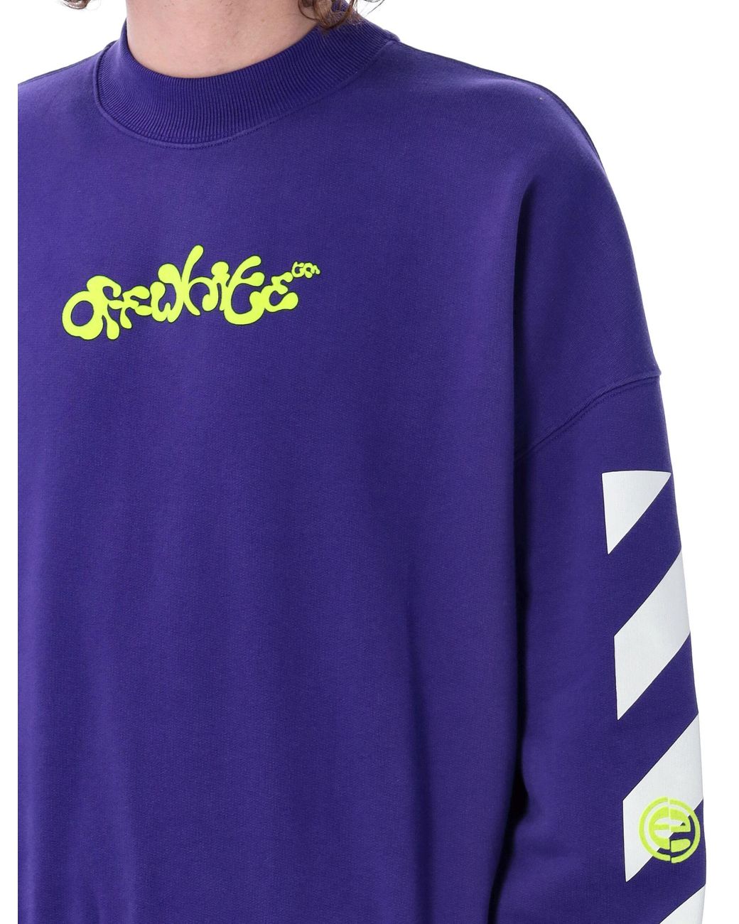Off-White c/o Virgil Abloh Blue Logo-Print Long-Sleeve Sweatshirt for men