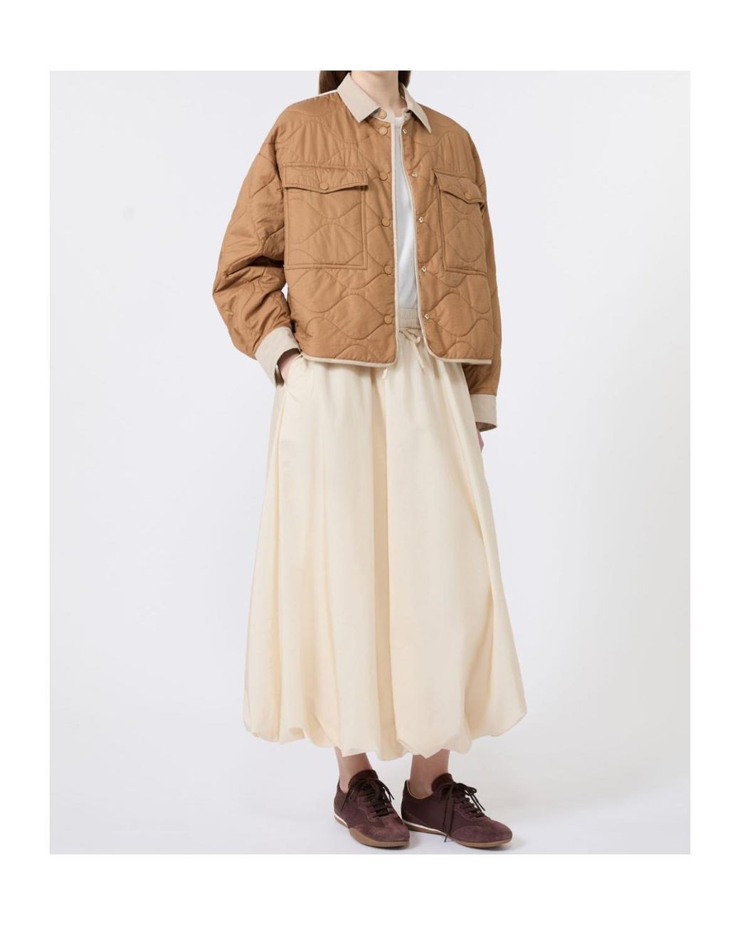 Weekend by Maxmara White Wkdciurma Elasticated Wide Skirt