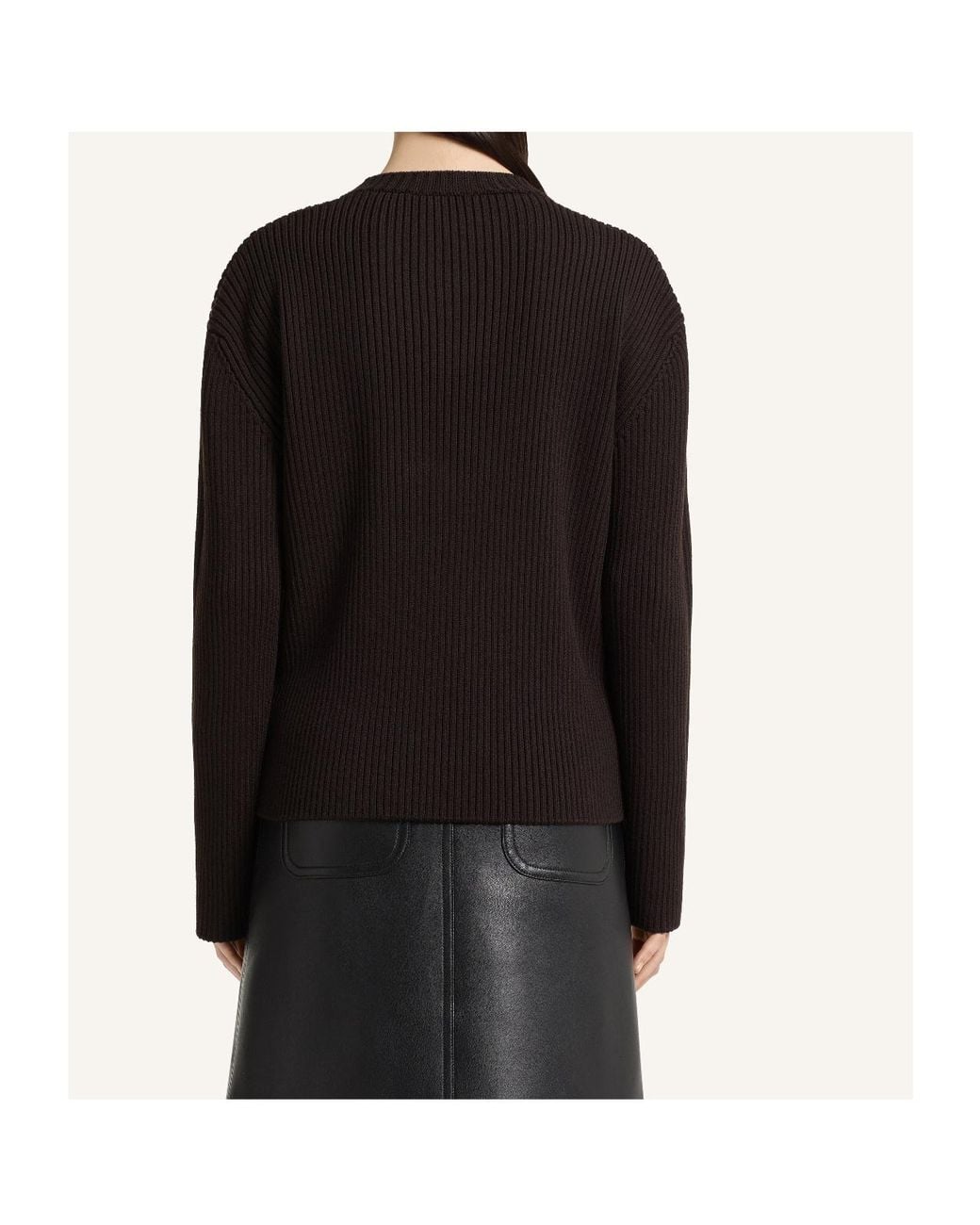 Courreges Black Ribbed-Knit Merino Sweater