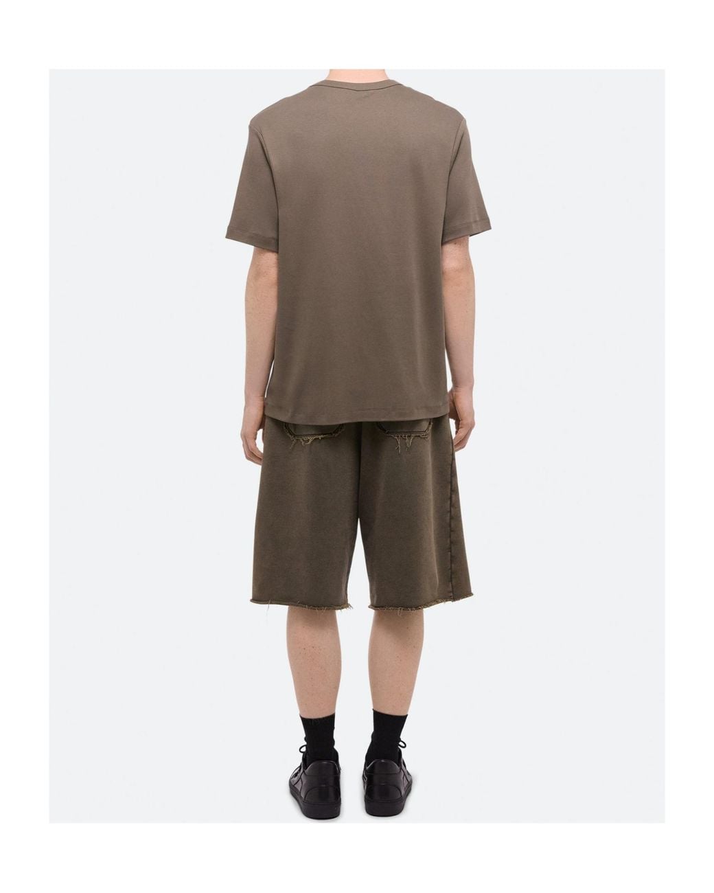 Helmut Lang Brown Embroidered-Logo T-Shirt for men