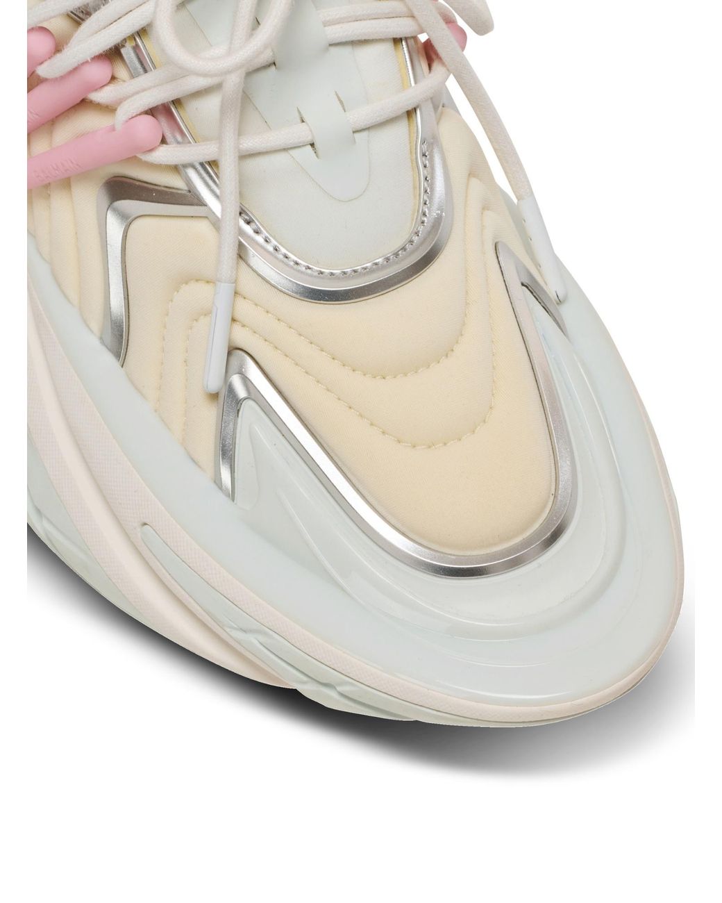 Balmain White Wave Design Sneaker For