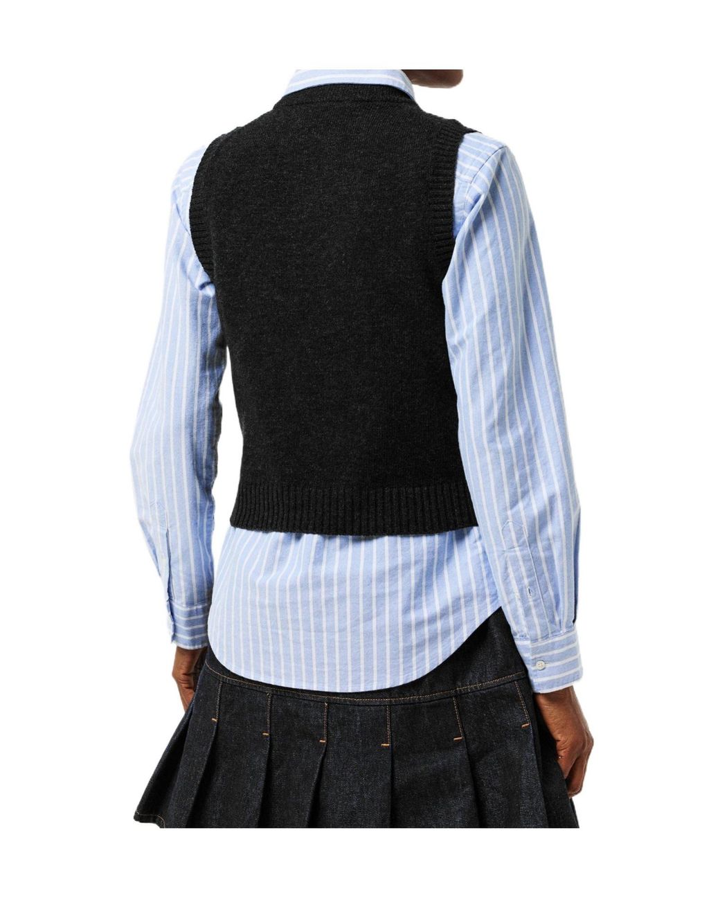 Ganni Black Crewneck Knit Vest