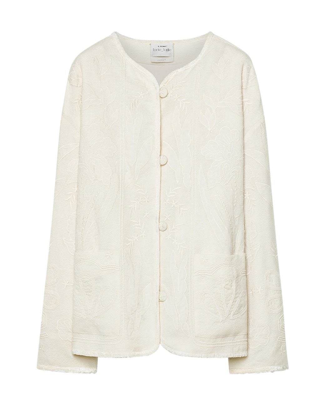 Forte_forte White Iris Embroidered Jacket