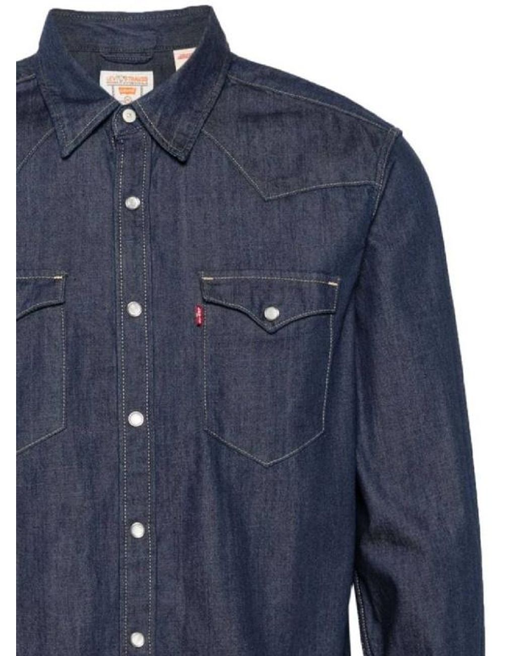 Levi's Blue Barstow Denim Western Shirt for men